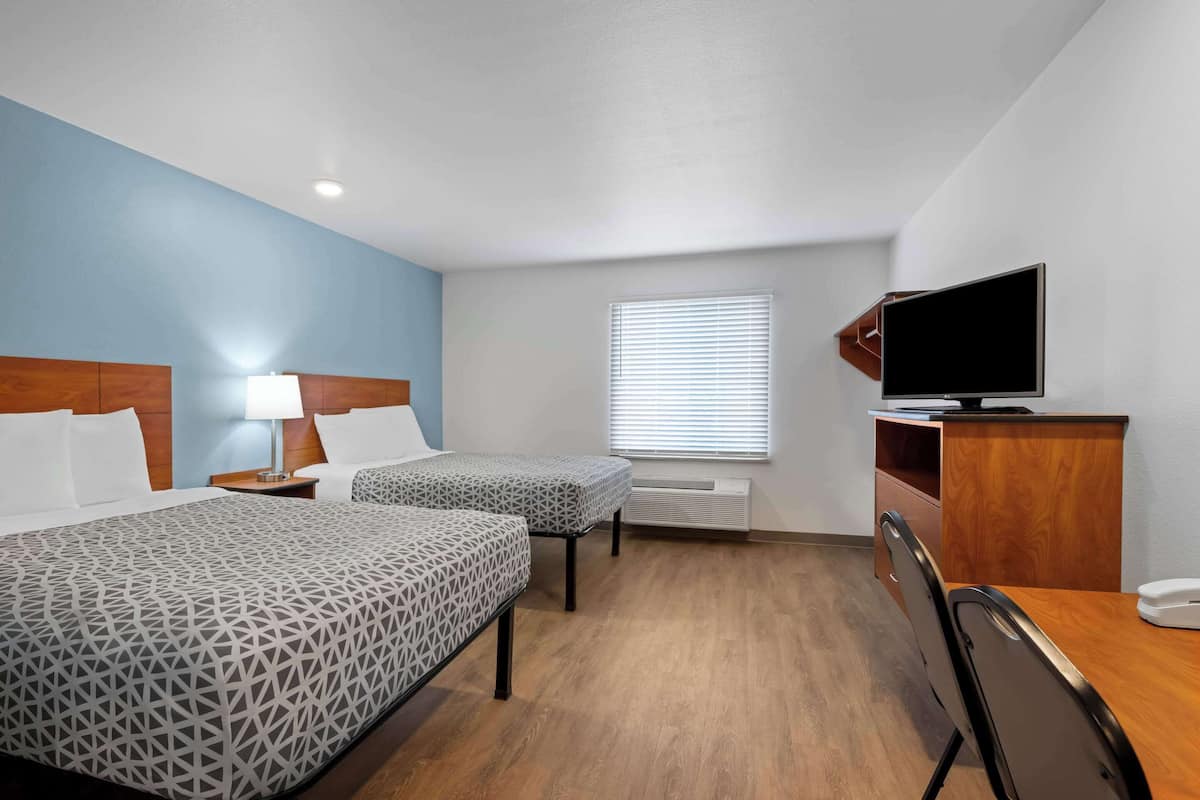 Standard Room, 2 Double Beds, Non Smoking | Desk, iron/ironing board, free WiFi, bed sheets
