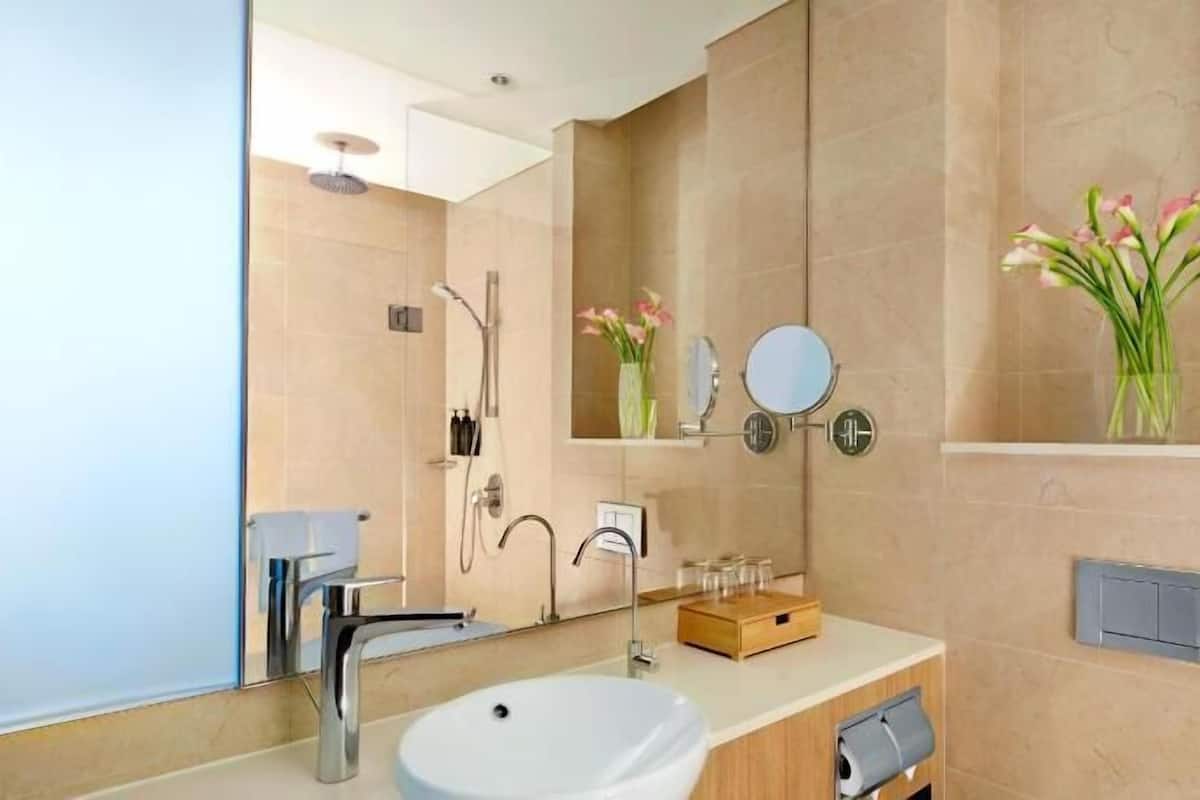 Badkamer | Een douche, gratis toiletartikelen, een haardroger, pantoffels