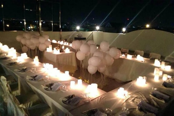 Outdoor banquet area