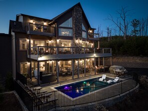 Pool - BREATHTAKING Luxury Cabin! Private Pool, Hot Tub, Huge Game Room, Gym, & Nursery (Gatlinburg)