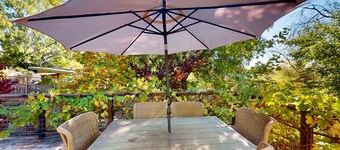 Private half-acre near wineries with large deck & bohemian feel - dog-friendly