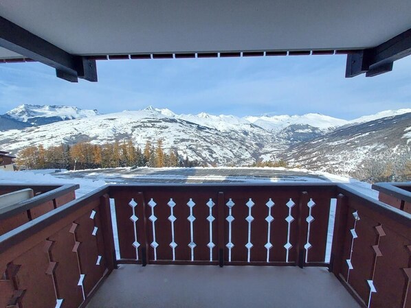 Property grounds - 10m from ski slopes, 4th floor, view mountain, balcony, ski locker, 25m², Montchavin La Plagne (Bellentre)
