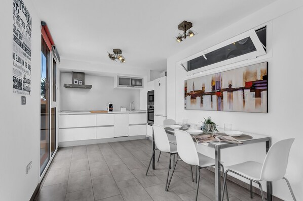 Dining - Vacation Apartment 'Corralejo Las Dunas and Pool' with Shared Pool, Private Terrace and Wi-Fi (Corralejo)