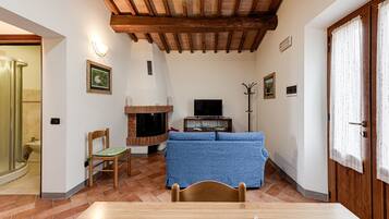 TV, caminetto, tavolo da ping pong