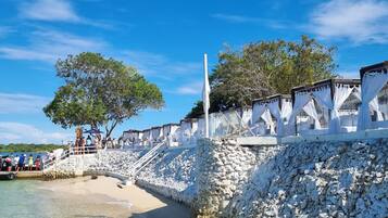 Praia particular, serviço de traslado de/para a praia