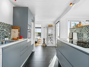 Fridge, oven, dishwasher, high chair
