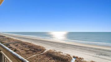 Plage, chaises longues