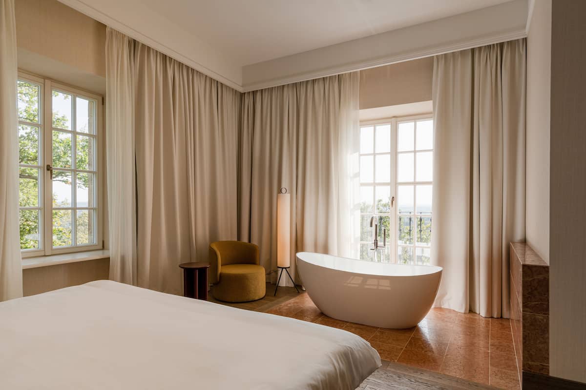 panorama apartment view | 1 bedroom, premium bedding, minibar, in-room safe