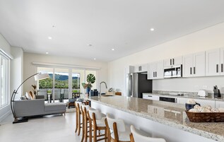 Attico Luxury | Cucina privata | Frigorifero con congelatore, microonde, forno, piano cottura