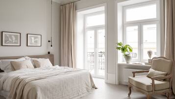 1 bedroom, blackout curtains, iron/ironing board, free WiFi