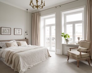 City Apartment, 1 Queen Bed, Balcony, City View | 1 bedroom, individually decorated, individually furnished