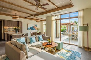 Premium Villa, 3 Bedrooms, Private Pool, Garden View | Living area | 43-inch Smart TV with digital channels - Fusion Resort & Villas Da Nang (Da Nang)