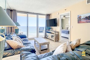 Superior Apartment, Balcony, Ocean View | Living area - Beachfront Oceania Beach Club Complex (New Smyrna Beach)