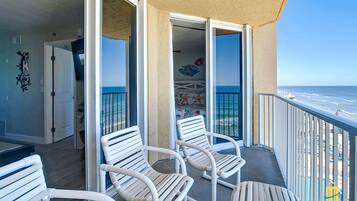 Apartment, Multiple Beds, Ocean View, Beachfront | Balcony view