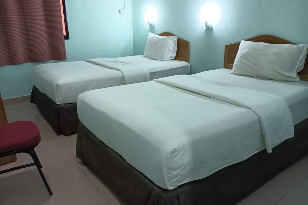 Desk, bed sheets