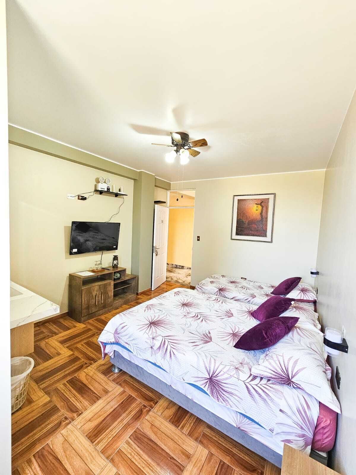 Chambre double | Espace de travail pour ordinateurs portables, accès au Wi-Fi (inclus)