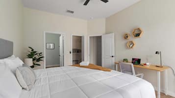 4 bedrooms, iron/ironing board, travel cot, WiFi