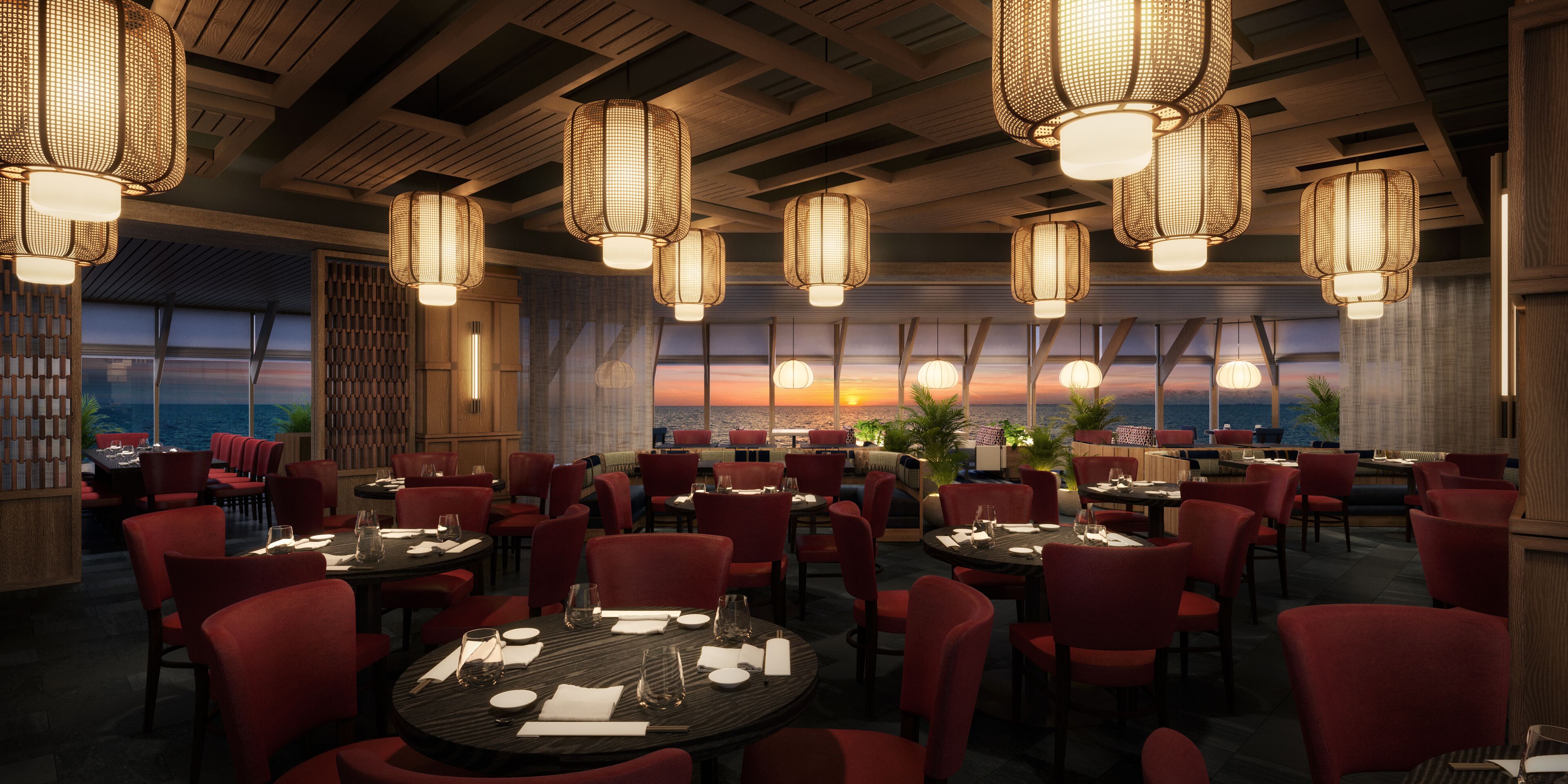 13 restauranter, frokost, lunsj og middag serveres, japanske retter