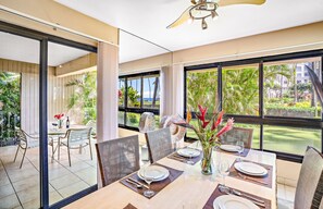 Dining - Maui Resort Rentals: Kaanapali Ali'i 312 - Luxurious 2BR Ground Floor w/ Partial Ocean Views & Large Lawn Area, Steps to Pools, Beach, BBQs! (Lahaina)