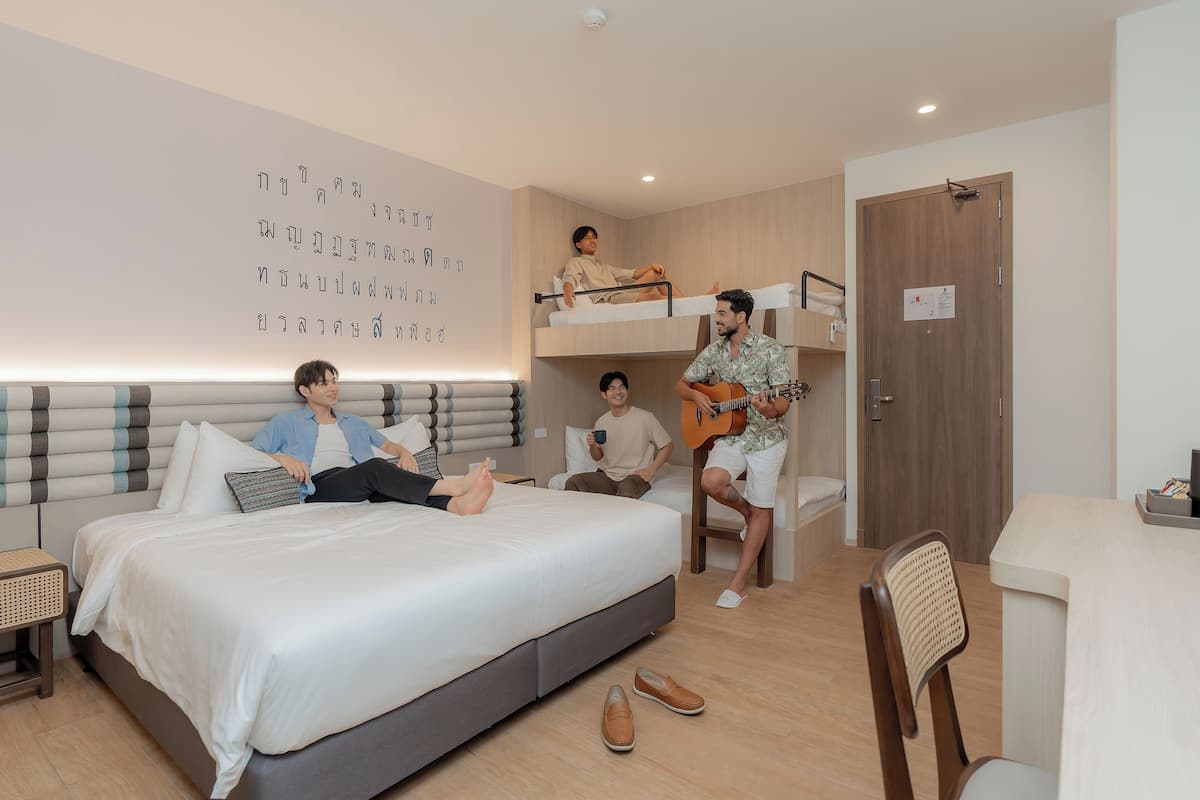 Family Quadruple Room | 1 slaapkamer, lakens van Egyptisch katoen, luxe beddengoed