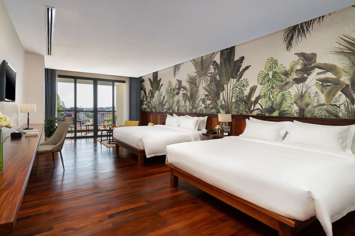 Deluxe vierpersoonskamer | Lakens van Egyptisch katoen, luxe beddengoed, Select Comfort-bedden