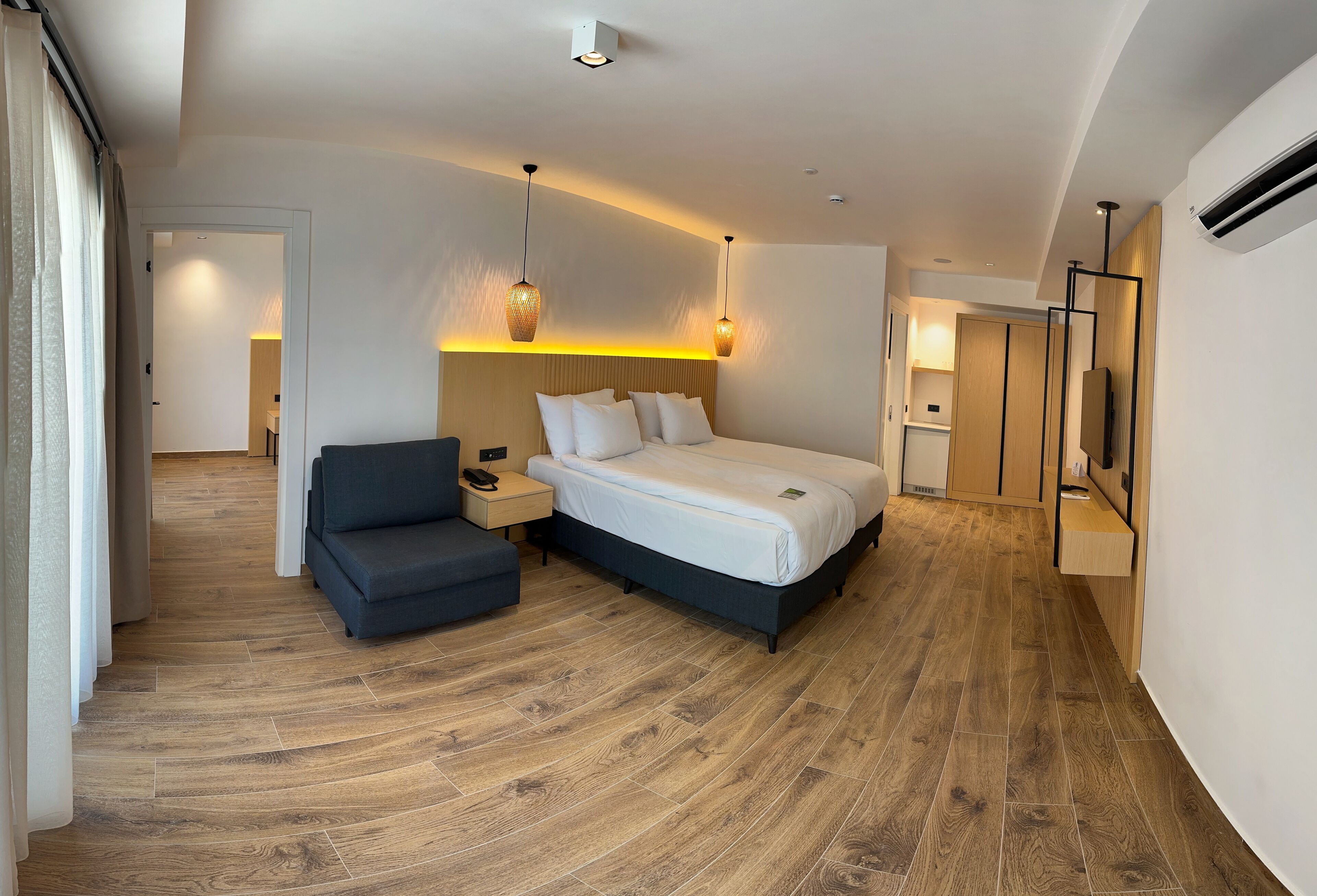 Family Double or Twin Room, Terrace | Premium bedding, minibar, individually decorated, individually furnished