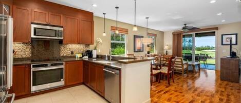 Microwave, oven, dishwasher, coffee/tea maker