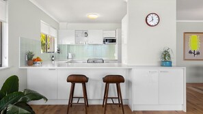 Fridge, microwave, dishwasher, toaster