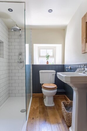 Hair dryer, towels, toilet paper