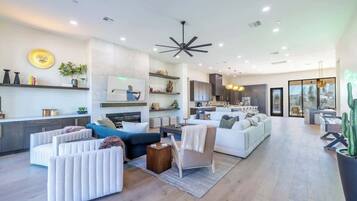 TV, fireplace, stereo, offices