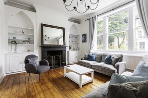 Basic Apartment, Multiple Beds | Living area | TV - Clapham Charm: 2-bedroom Beauty (London)