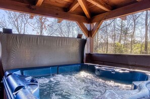 Cabin, 3 Bedrooms | Outdoor spa tub - A Place In Time 2 Bedroom Cabin by RedAwning (Sevierville)