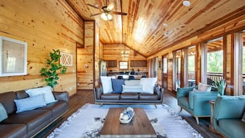 Cabin, 5 Bedrooms | Living area | Smart TV