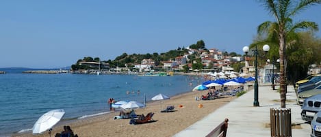 Beach nearby, sun-loungers