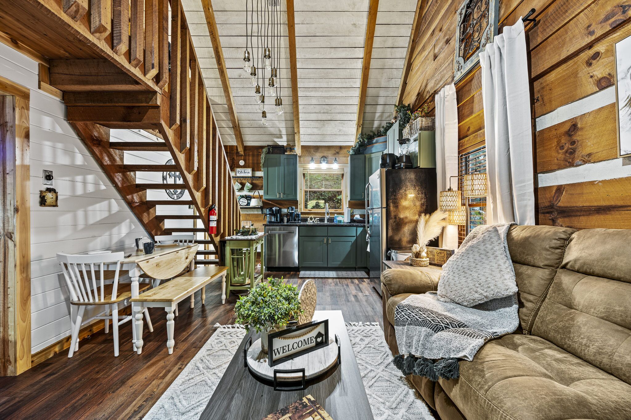 Smart TV, fireplace, video games, stereo