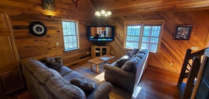 Smart TV, chimenea y reproductor de DVD
