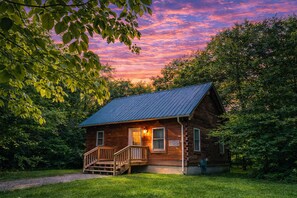 Exterior - Liberty Belle Couples Cabin: Dog + Budget-friendly log home near Hocking River (Logan)