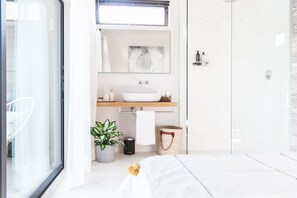 Room (Air) | Bathroom | Hair dryer, bathrobes, towels, soap - Twelve Senses Retreat (Encinitas)