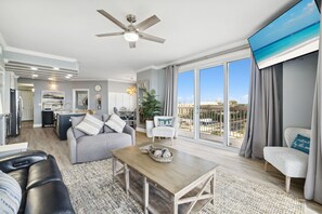 Smart TV, DVD player - 7th Heaven – Oceanfront 3BR Condo at Sunrise Beach • Walk to Pier Park (Panama City Beach)