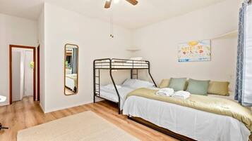 2 bedrooms, travel crib, WiFi, bed sheets