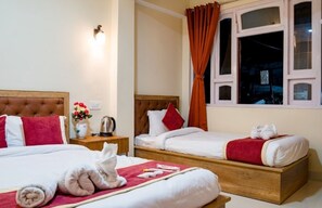 Premium bedding, down comforters, individually decorated