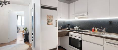 Fridge, oven, dishwasher, toaster