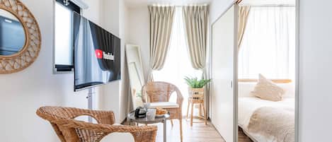Deluxe Apartment, Non Smoking (Stay 1st 302) | Living area | Flat-screen TV
