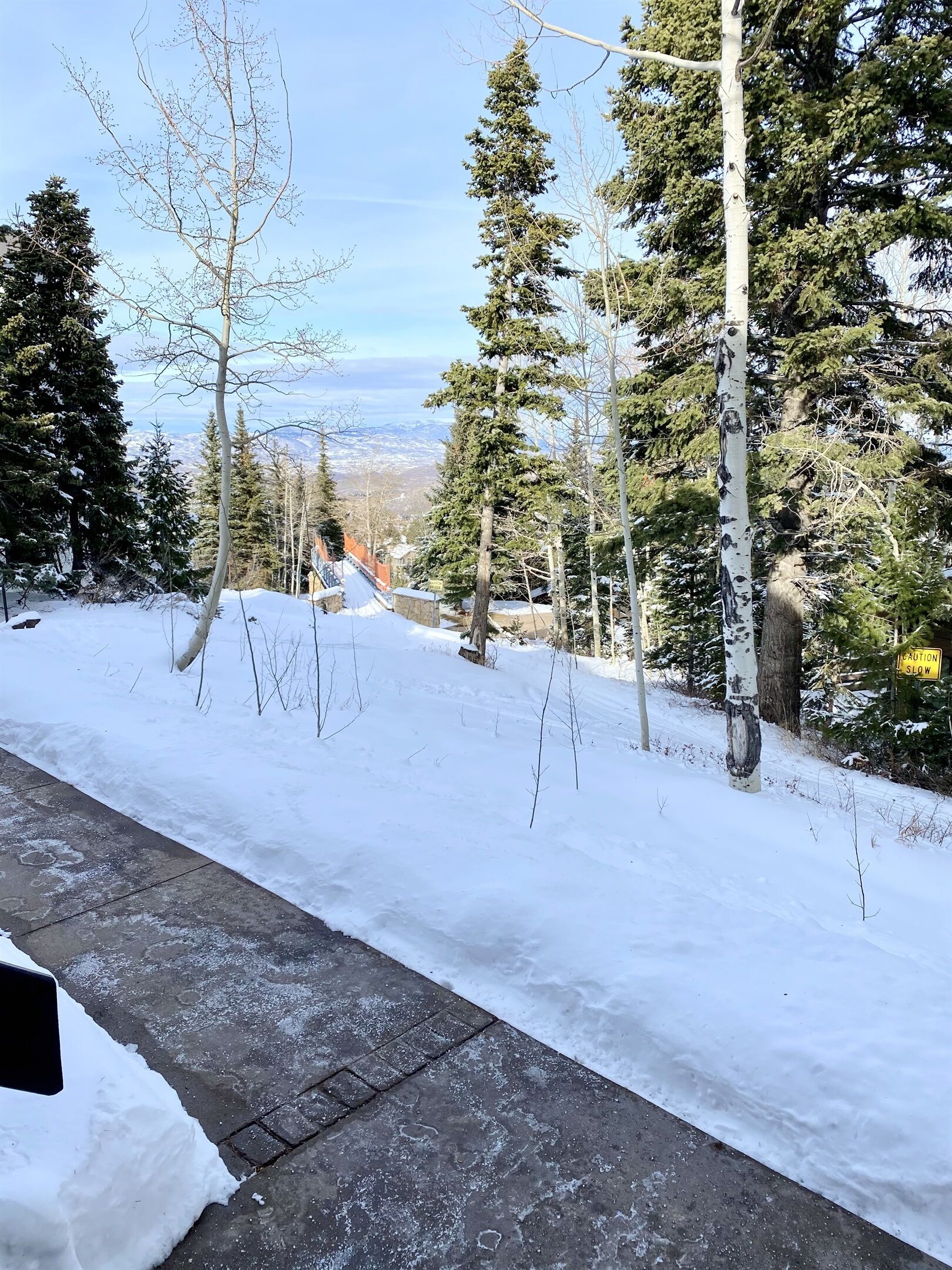 Ski trail, right outside the door