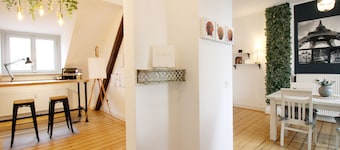 Boho-ARTstudio: Schicke Designer-Wohnung mit Workspace +zentral+WiFi+ALEXA+