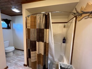 Cabin, 1 Bedroom, Balcony, Mountain View | Bathroom - Green Timbers Lodge Redwood Cabin (Homer)