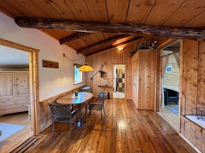 Cabin, 1 Bedroom, Balcony, Mountain View | Dining - Green Timbers Lodge Redwood Cabin (Homer)