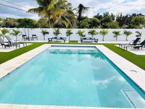 Outdoor pool, a heated pool