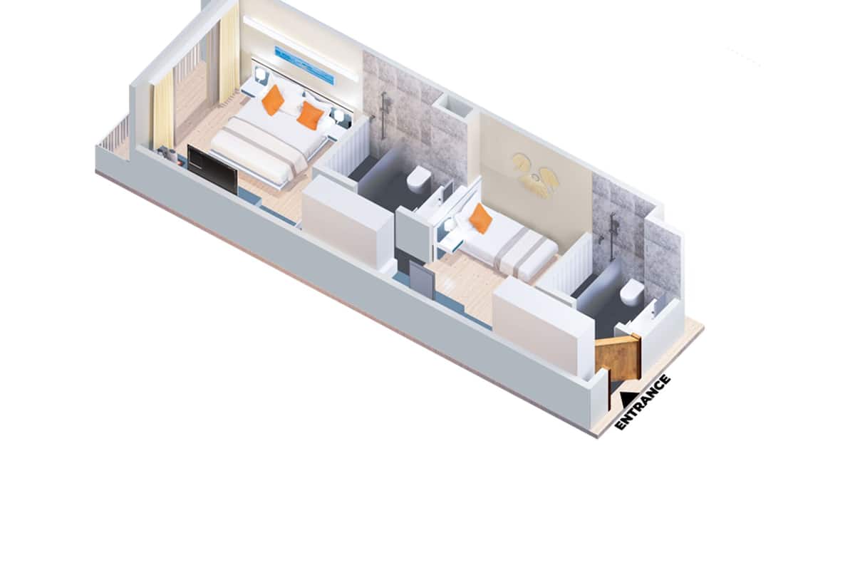Minibar con artículos gratuitos y caja de seguridad en la habitación