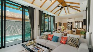 Two-Bedroom Deluxe Pool Villa - Central | Living room